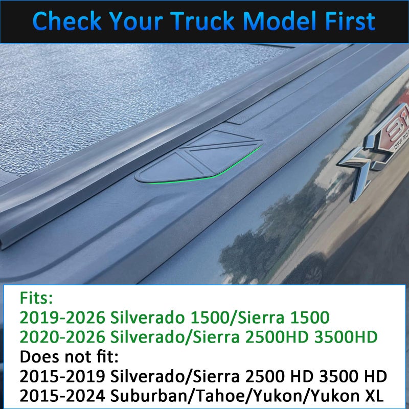 TOPINSTALL 2025 Stylish Bed Rail Stake Pocket Covers Compatible with 2019-2026 Silverado/Sierra 1500 and 2020-2026 Chevy Silverado/GMC Sierra 2500HD 3500HD, Upgraded Truck Hole Caps Plugs-2PCS - Image 2